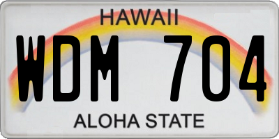 HI license plate WDM704