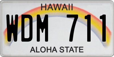 HI license plate WDM711