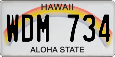 HI license plate WDM734