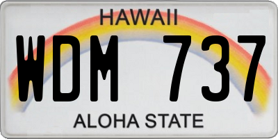 HI license plate WDM737