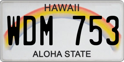 HI license plate WDM753
