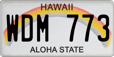 HI license plate WDM773