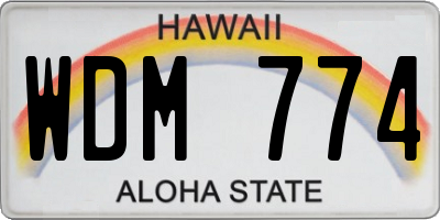 HI license plate WDM774