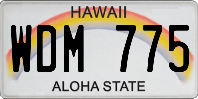 HI license plate WDM775