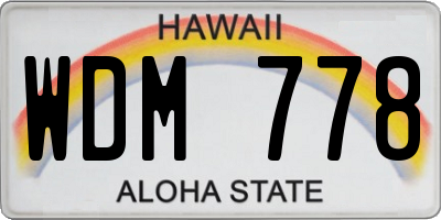 HI license plate WDM778
