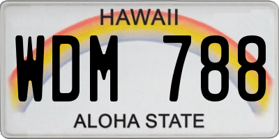 HI license plate WDM788