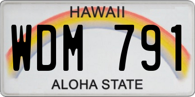 HI license plate WDM791