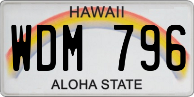 HI license plate WDM796