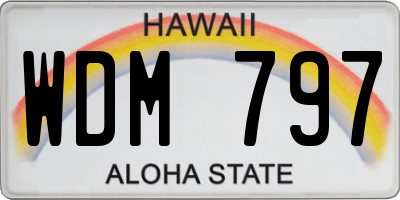 HI license plate WDM797