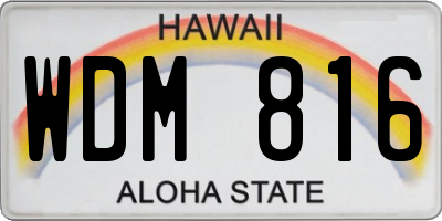 HI license plate WDM816