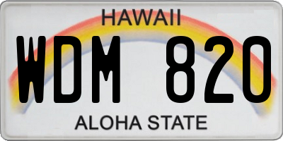 HI license plate WDM820