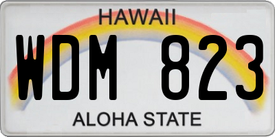 HI license plate WDM823