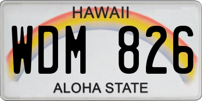 HI license plate WDM826