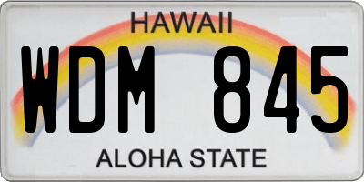 HI license plate WDM845
