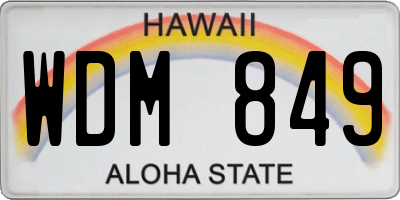 HI license plate WDM849