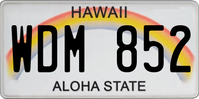 HI license plate WDM852