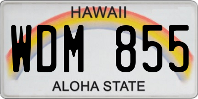 HI license plate WDM855