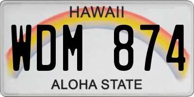 HI license plate WDM874