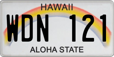 HI license plate WDN121