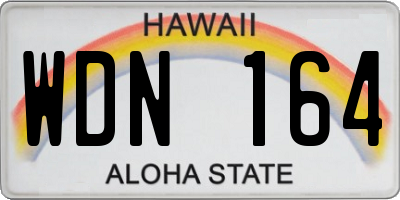 HI license plate WDN164