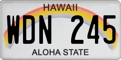 HI license plate WDN245