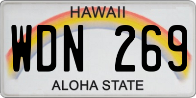 HI license plate WDN269
