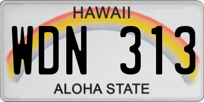 HI license plate WDN313