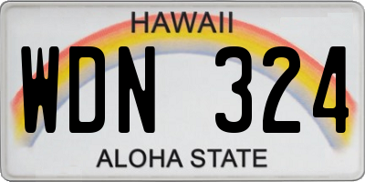 HI license plate WDN324
