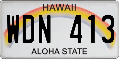 HI license plate WDN413