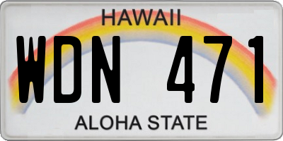 HI license plate WDN471