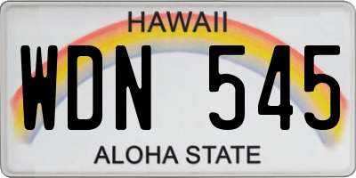 HI license plate WDN545