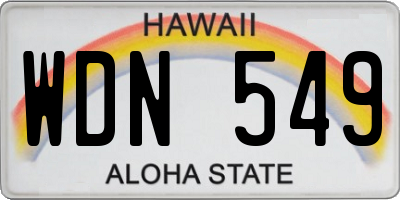 HI license plate WDN549
