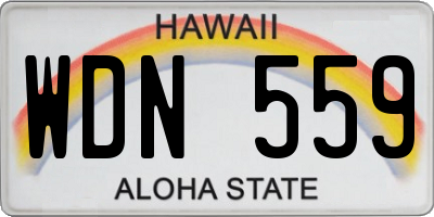 HI license plate WDN559