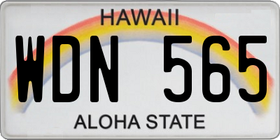 HI license plate WDN565