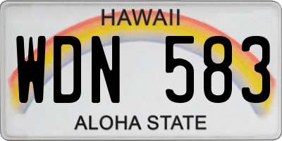 HI license plate WDN583
