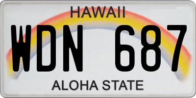 HI license plate WDN687