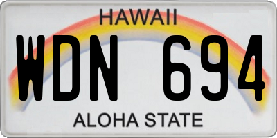 HI license plate WDN694