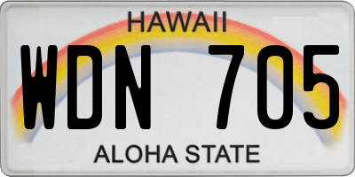 HI license plate WDN705