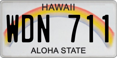 HI license plate WDN711