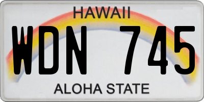 HI license plate WDN745