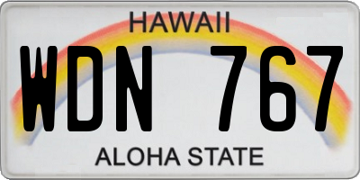 HI license plate WDN767
