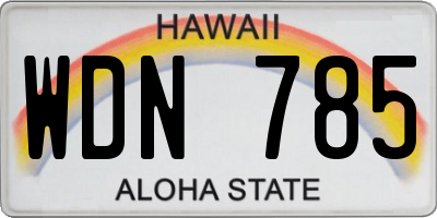 HI license plate WDN785