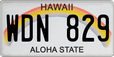 HI license plate WDN829