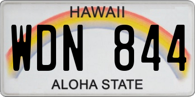 HI license plate WDN844