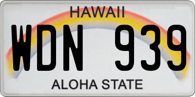 HI license plate WDN939