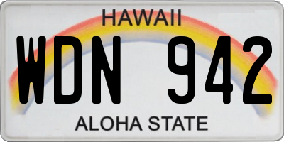 HI license plate WDN942