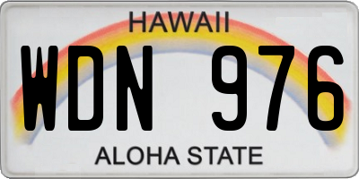 HI license plate WDN976