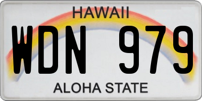 HI license plate WDN979