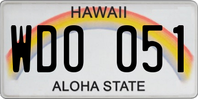 HI license plate WDO051