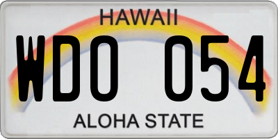 HI license plate WDO054